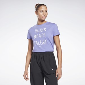 Camisa Feminina Reebok Work Beats Talent Graphic - Hyper Purple