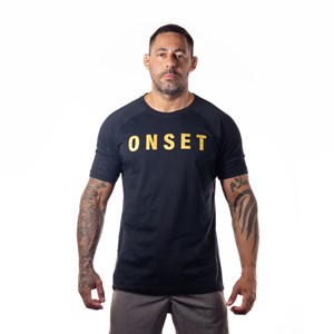 Camisa Onset Fitness Raglan - Black/Gold