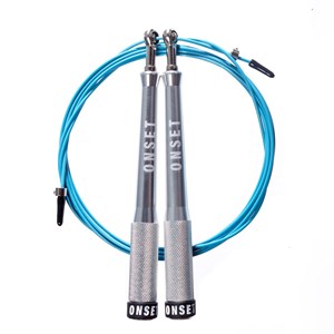 Corda de Pular Speed Rope Onset Fitness 3.0 Extreme - Silver/Bright Cyan