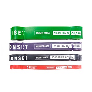 Kit 4 Super Band's Onset Fitness - Green/Purple/Black/Red